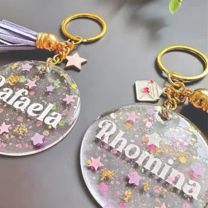 foto llavero redondo duo medallas en acrilico sublimable
